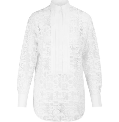 Chloé Chloe Lace Blouse In Iconic Milk