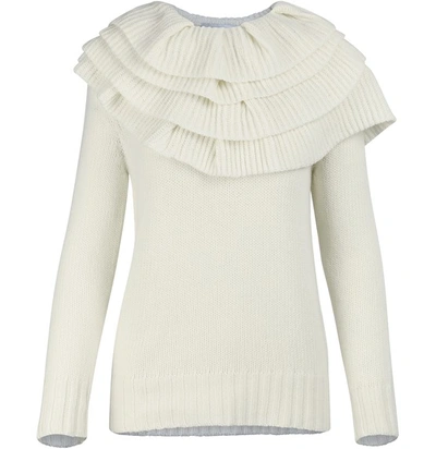 Valentino Garavani - Ruffle Jumper In Avorio