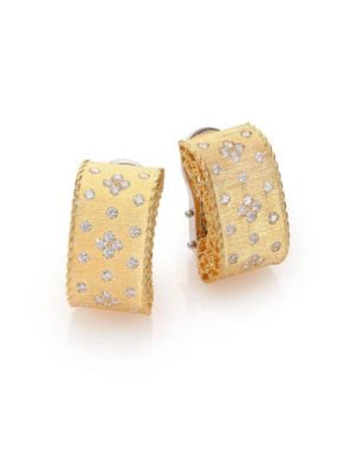 Roberto Coin 18k Yellow Gold & 18k White Gold Princess Diamond Earrings In White/gold