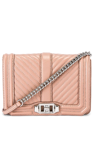 Rebecca Minkoff Love Small Chevron Quilted Leather Crossbody In Doe