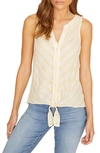 Sanctuary Craft Tie Front Shell In Desert Sunray Stripe