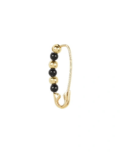 Loren Stewart Friendship Onyx & 14k Gold Safety Pin Earring In Black/gold