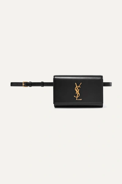 Saint Laurent Black Logo Detail Leather Belt Bag