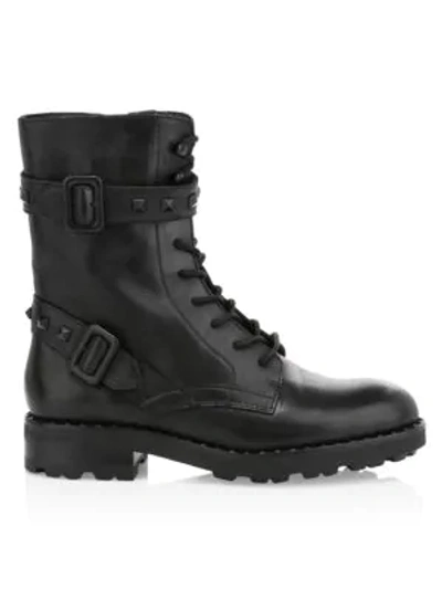 Ash Witch Combat Boots In Black Leather
