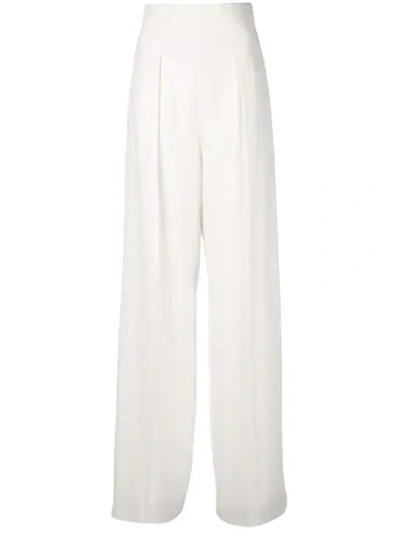 Proenza Schouler Textured Crepe High Waist Pants In White