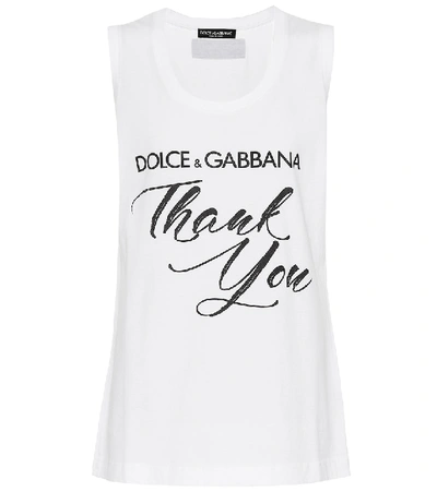 Dolce & Gabbana Printed Cotton Jersey Tank Top In Multi