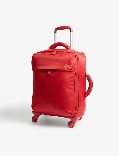Lipault Originale Plume Four-wheel Cabin Suitcase 55cm In Cherry Red