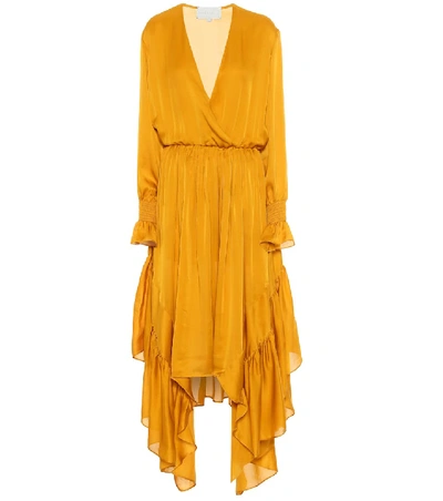 Arje Indira Silk Maxi Dress In Yellow