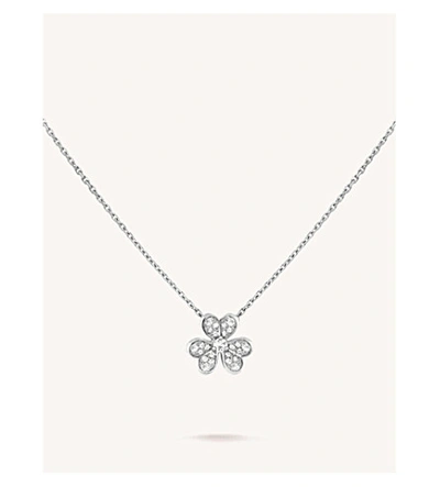 Van Cleef & Arpels Frivole White Gold And Diamond Necklace In 18k White Gold