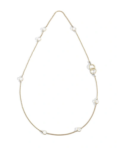 Pomellato Nudo 18k Rose Gold Necklace With White Topaz And Mother-of-pearl