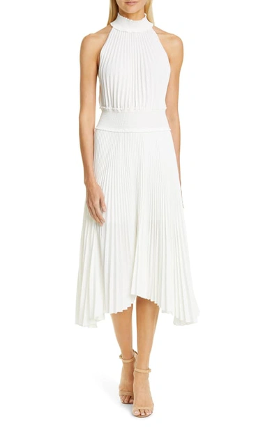 A.l.c Renzo B High-neck Pleated Midi Dress In White