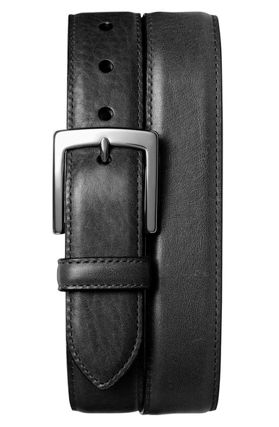 Shinola Signature Leather Bedrock Belt In Black