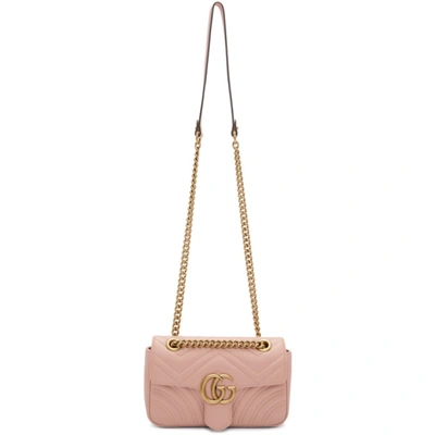 Gucci Mini Gg 2.0 Matelasse Leather Shoulder Bag In 5909 Pink