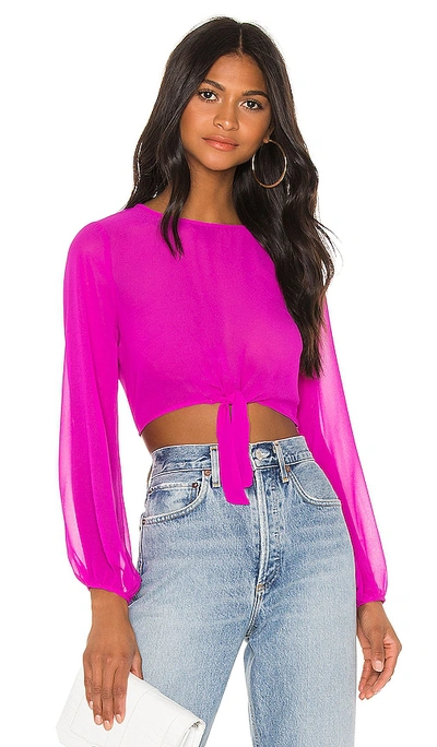 Superdown Jemma Tie Front Shirt In Fuchsia