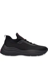 Prada Neoprene And Mesh Sneakers In Black