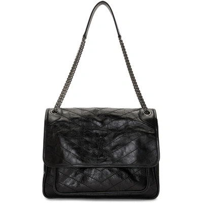Saint Laurent Medium Niki Leather Shoulder Bag In Black