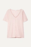 Skin Olma Mélange Pima Cotton-jersey Pajama Top In Light Pink