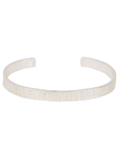 Maison Margiela Embossed Bracelet In Silver