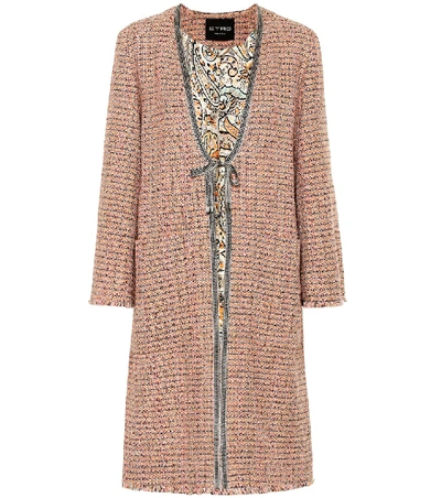 Etro Cotton-blend Tweed Coat In Pink