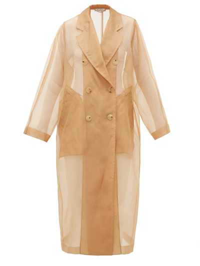 Max Mara Materia Silk-organza Jacket In Camel