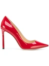 Jimmy Choo Romy 100 Patent-leather Pumps In Red
