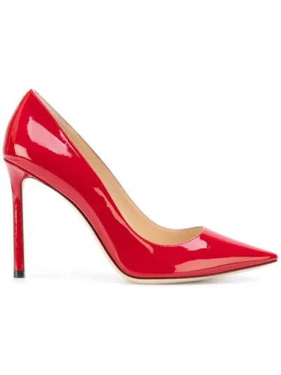 Jimmy Choo Romy 100 Patent-leather Pumps In Red