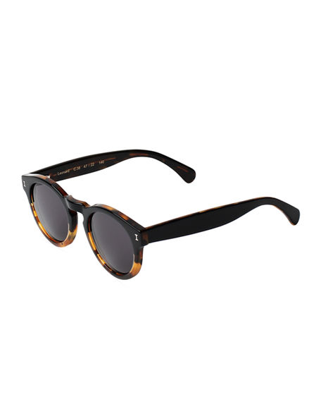 Illesteva Leonard Round Acetate Sunglasses In Light Tortoise | ModeSens