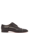 Christian Louboutin Eton Spike Leather Derby Shoes In Black