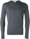 John Smedley Lundy Crew-neck Merino Wool Sweater In Charcoal