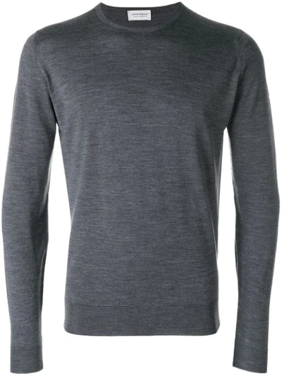 John Smedley Lundy Crew-neck Merino Wool Sweater In Charcoal