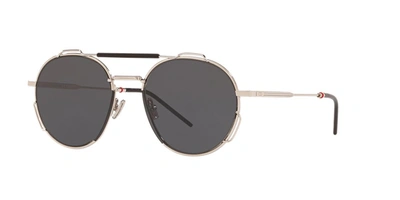 Dior Men's Brow Bar Round Sunglasses, 54mm In Palladium Silver/gray