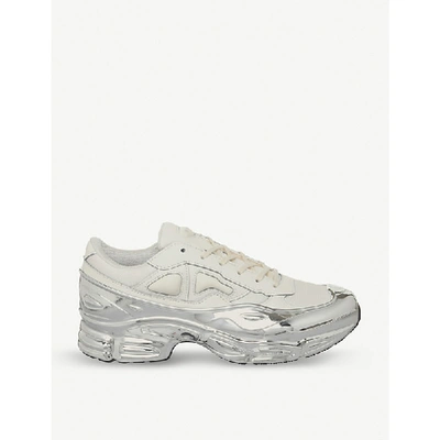 Adidas Originals Raf Simons For Adidas Men's Rs Ozweego Leather Low-top Sneakers In White/silver