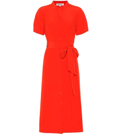 Diane Von Furstenberg Addilyn Silk Crêpe De Chine Dress In Orange