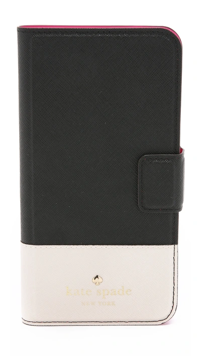 Kate Spade Colorblocked Leather Iphone 7/8 Case In Black Cement
