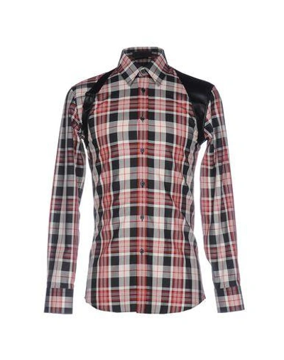 Alexander Mcqueen Checked Shirt In Red