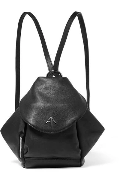 Manu Atelier Fernweh Mini Leather Backpack In Black