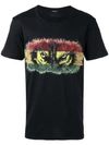 Balmain Wolf-print Crew-neck Cotton T-shirt In Black
