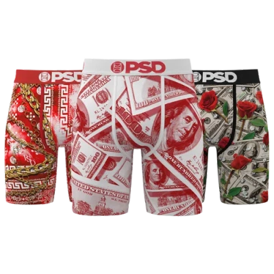 Psd Mens  Graphic Briefs 3 Pack In Multi/multi/multi
