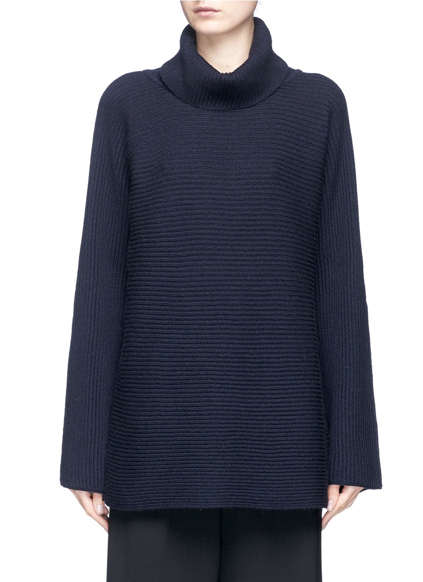 The Row 'jose' Foldover Turtleneck Cashmere-silk Sweater | ModeSens