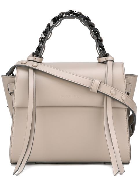 Sac à Main Elena Ghisellini ANGEL S En Cuir Sensua Gunmetal - Taille Small, Rose, Neuf Sans étiquette