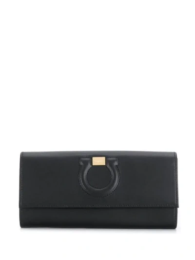 Ferragamo Gancini City Mini Leather Crossbody In Black