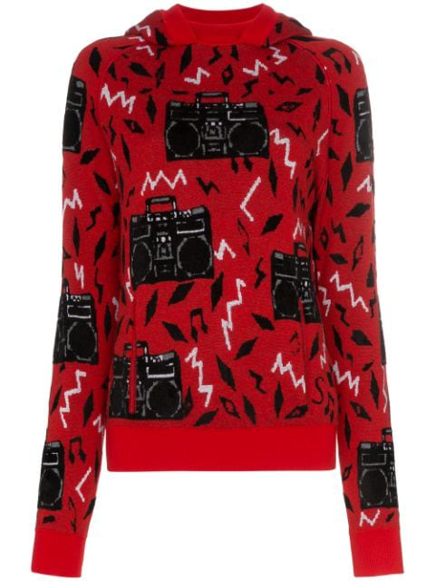 saint laurent red hoodie