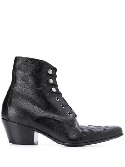 Saint Laurent Susan Ankle Boots In Black