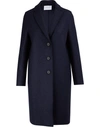 Harris Wharf London Womens Black Wool Coat In Navy Blue