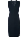 Akris Sleeveless V-neck Dress In Navy