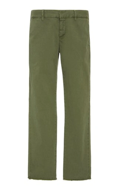 Nili Lotan East Hampton Cropped Cotton-blend Pants In Green
