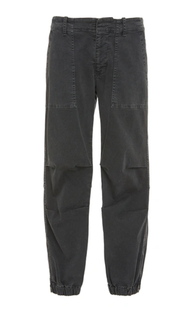 Nili Lotan Cropped Cotton-blend Military Pants In Grey