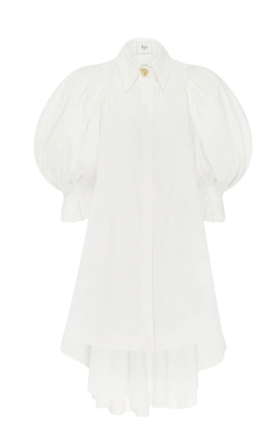 Aje Eucalypt Open-back Cotton-poplin Mini Dress In White