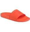 Gucci Men's Embossed Logo Slide Sandals In Arancio Orange