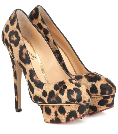 Charlotte Olympia Leopard-print Calf Hair Pumps In Neutrals